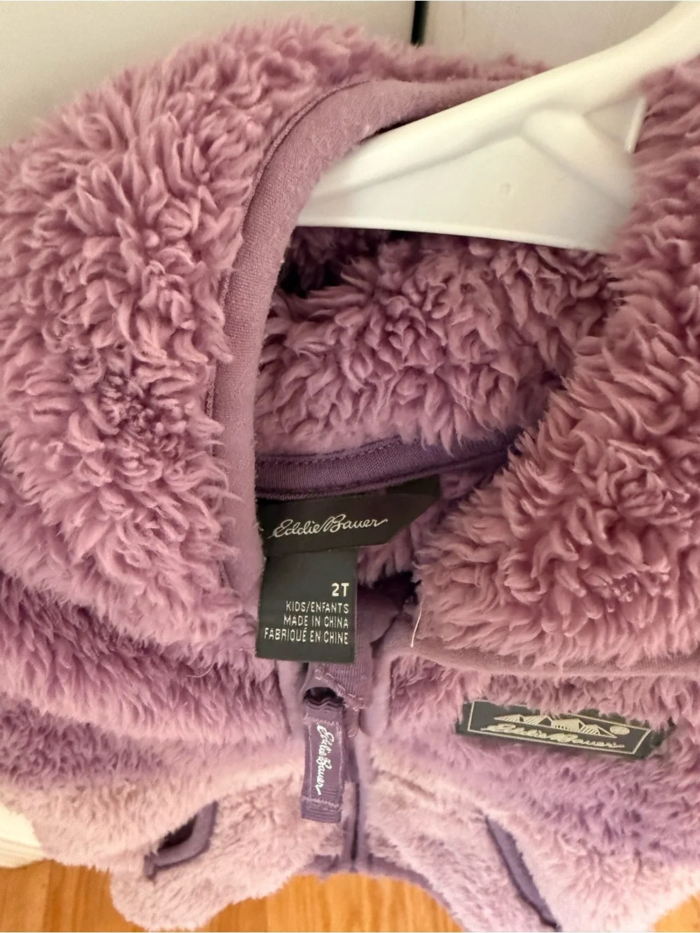 Eddie Bauer Two-Tone Lavender & Dusty Pink Hooded fleece Zip jacket 2T